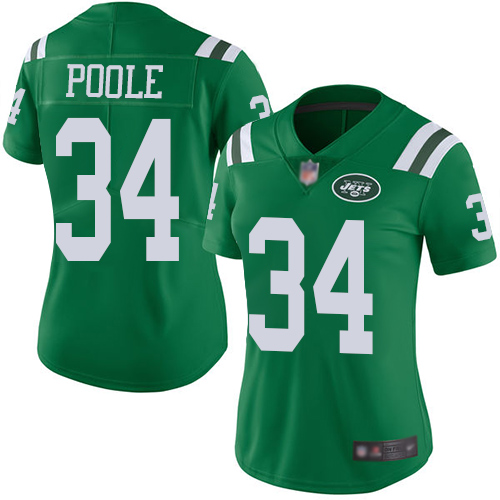 New York Jets Limited Green Women Brian Poole Jersey NFL Football #34 Rush Vapor Untouchable